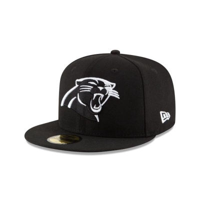 Black Carolina Panthers Hat - New Era NFL 59FIFTY Fitted Caps USA2691378